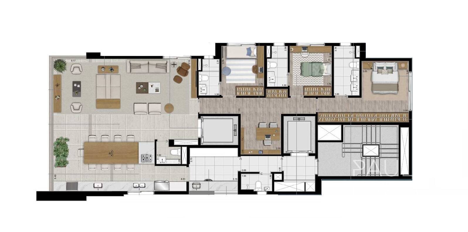 Apartamento à venda com 3 quartos, 170m² - Foto 7